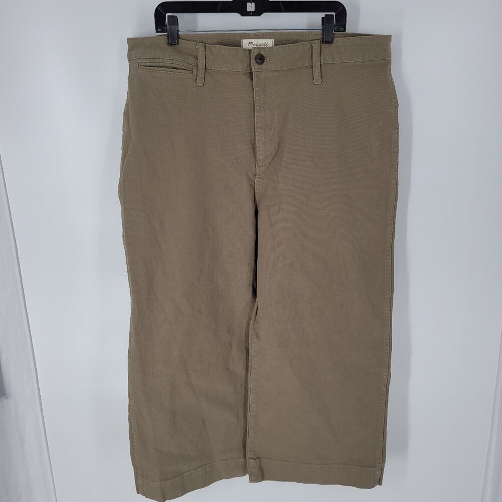 Madewell Green Emmett Wide Leg Crop Jeans 35